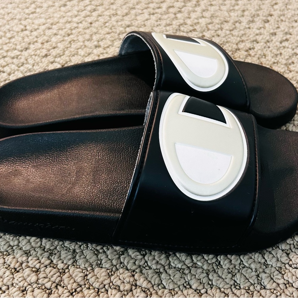 Champion Black and White Women's Slippers